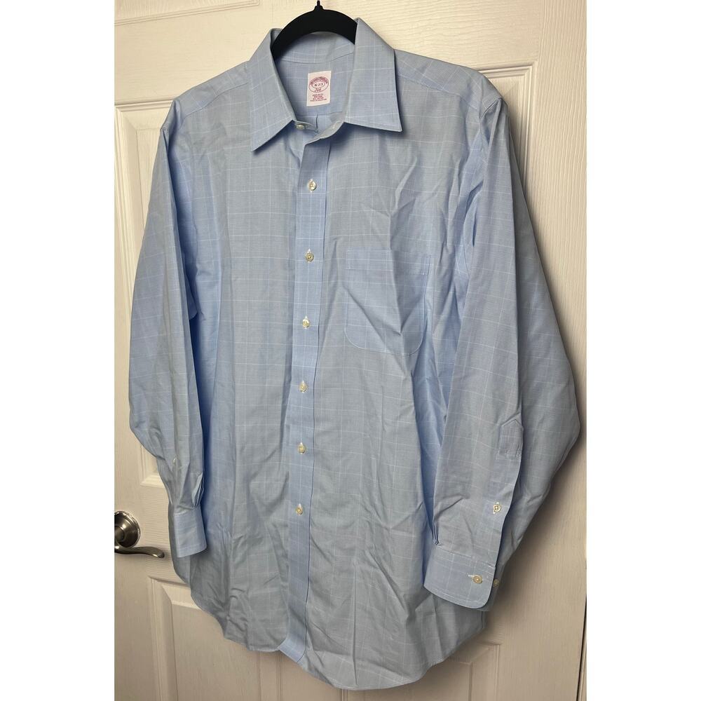 Brooks Brothers Regular Fit Non Iron All Cotton Dress Shirt, Size 16 - 2/3 - Picture 2 of 8